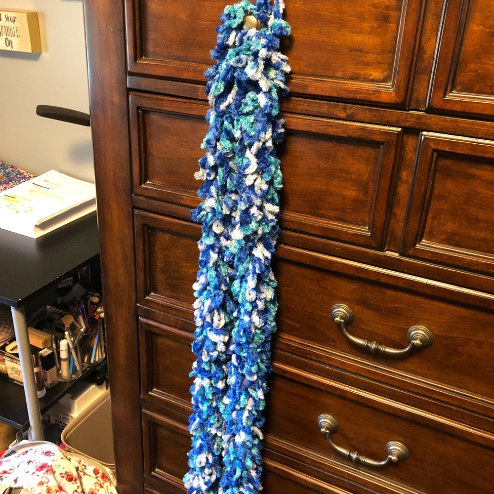 Blue and silver scarf